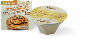 Десерт сирковий "Бланманже" 7,5% жиру зі смаком та ароматом кави "Латте Макіато" 140 г ТМ "ЗароГ"